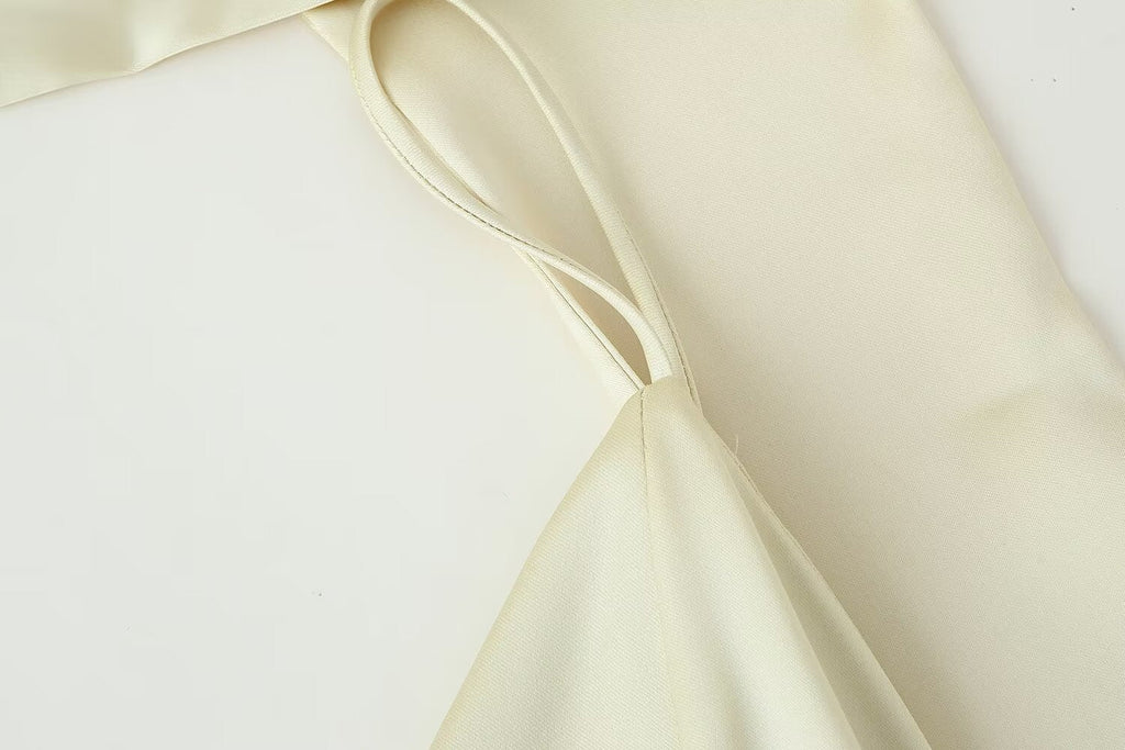 Damen Eleganter dünner Schal Seidensatin-Textur Kleid