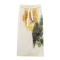 Sommer Damen Eleganter bedruckter Satin-Midirock