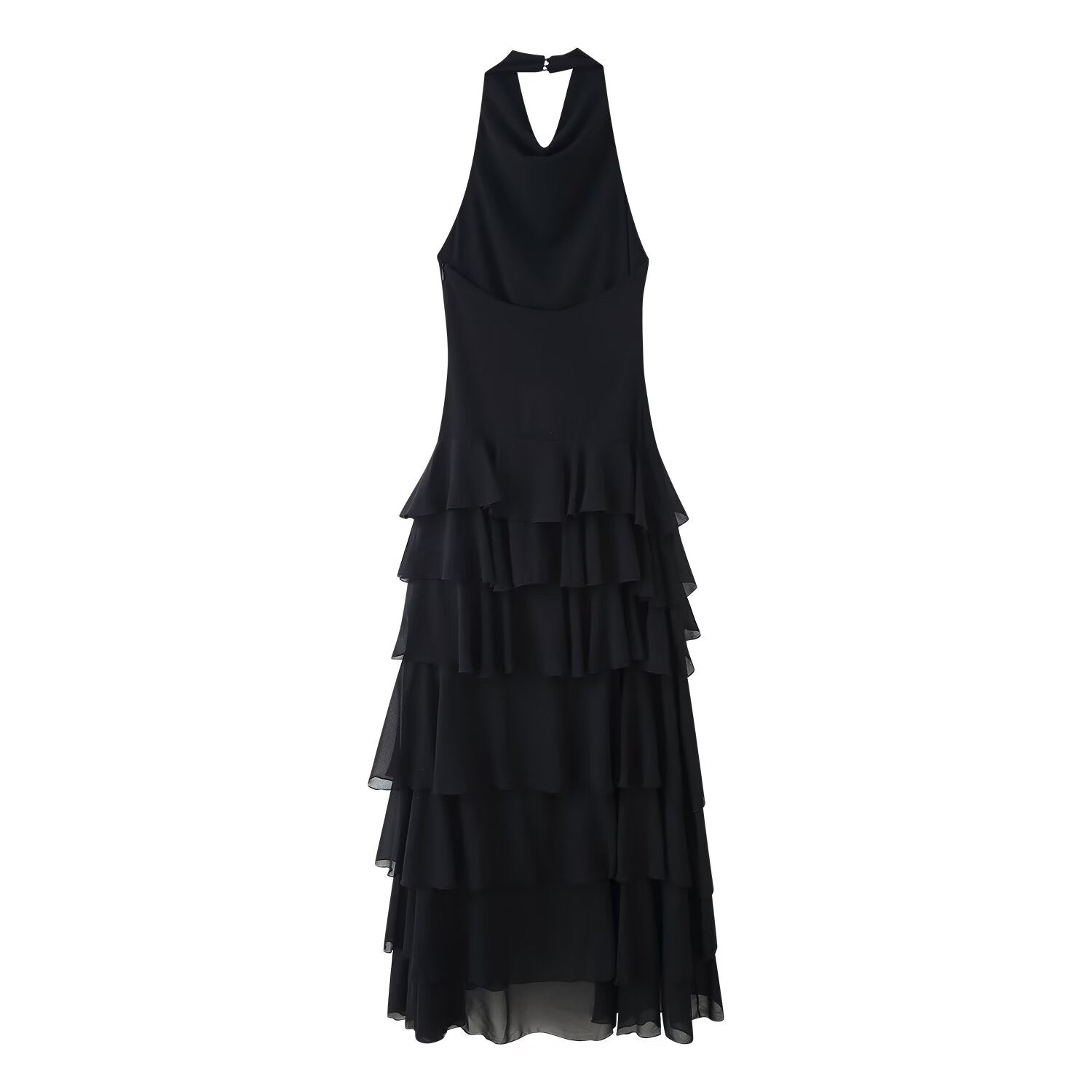 Sommer Damen Kleidung Laminiert Dekoration Hängender Kragen Maxi-Kleid Damen