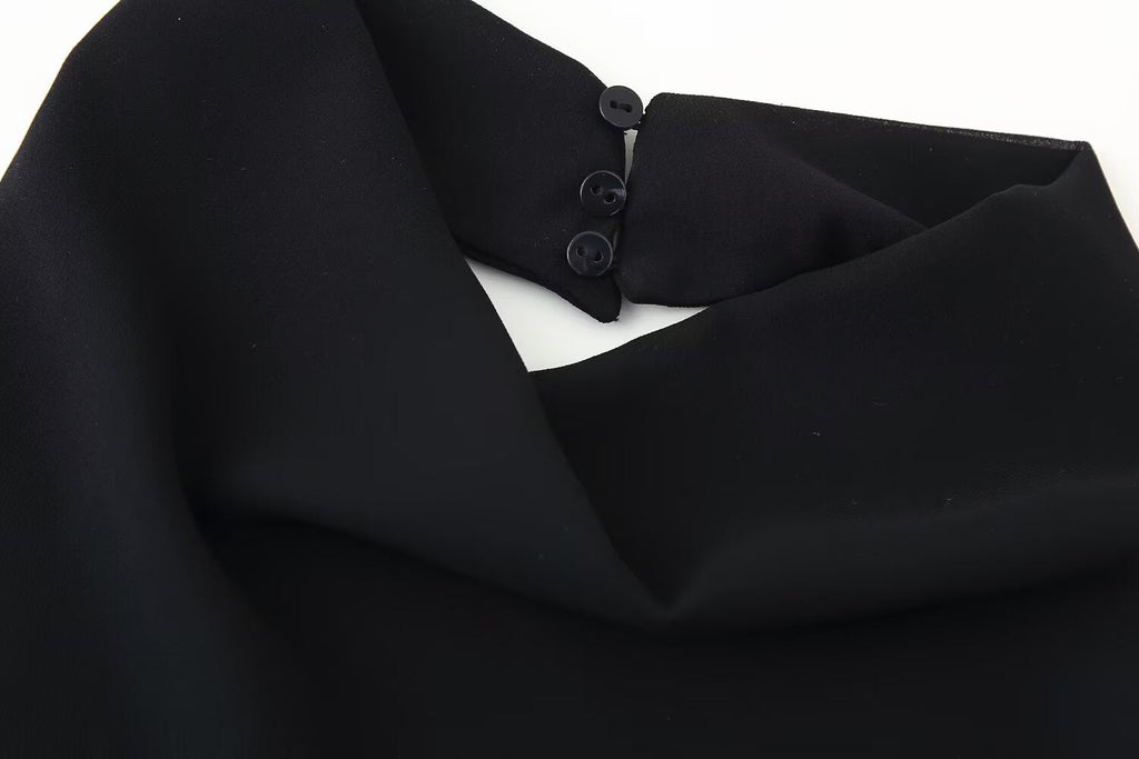 Sommer Damen Kleidung Laminiert Dekoration Hängender Kragen Maxi-Kleid Damen