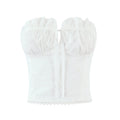 Sexy Lace Tube Top Short Vest Summer Women Tight Drawstring Lace Bottoming Top