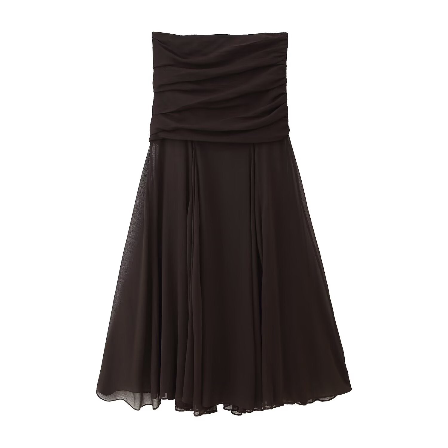 Summer Women Clothing Translucent Pleated Design Skirt