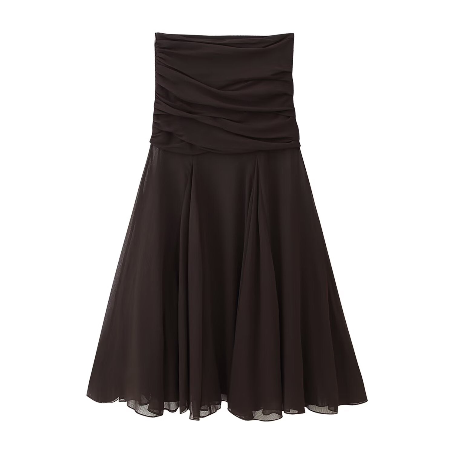 Summer Women Clothing Translucent Pleated Design Skirt