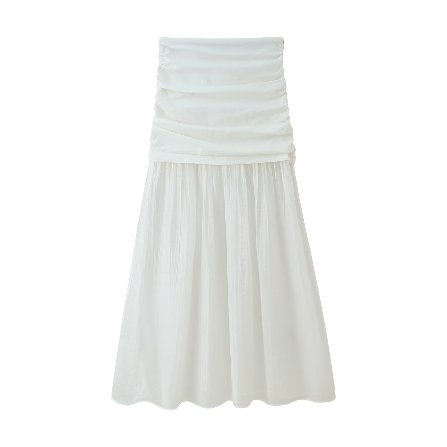 Damen Plissierter Midirock mit Ziernähten und mittlerer Taille