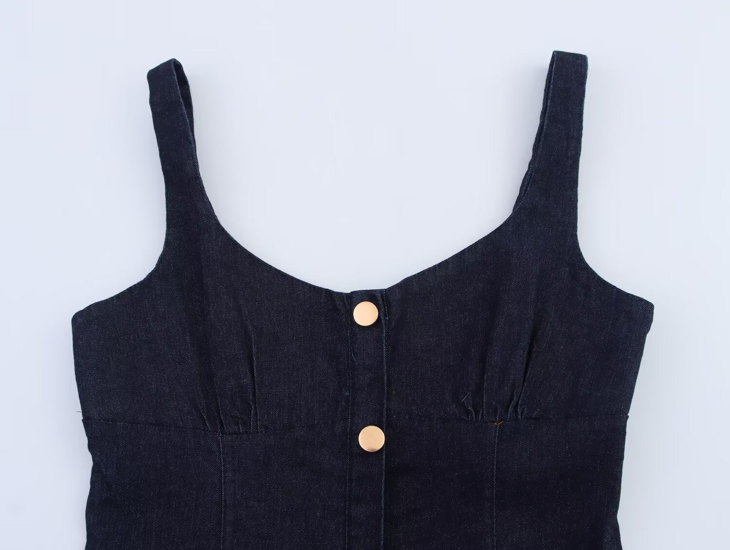 Women Clothing Denim Midi Length Sling Dress