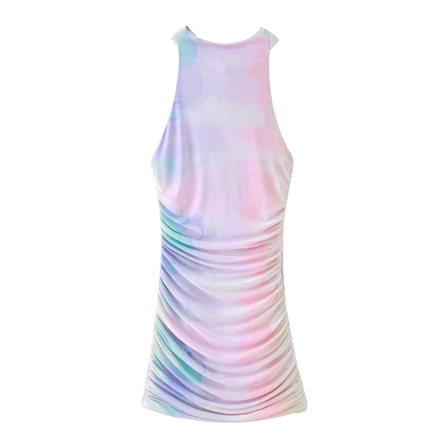 Women Clothing Summer Socialite Sheath Backless Silk Net Short Dress