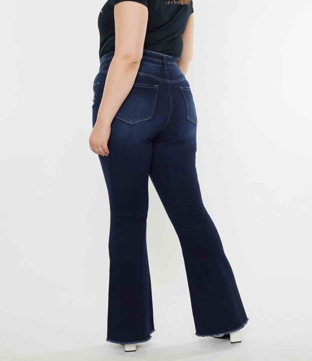 Morgan High Rise Flare Curvy Jeans -Dark Wash