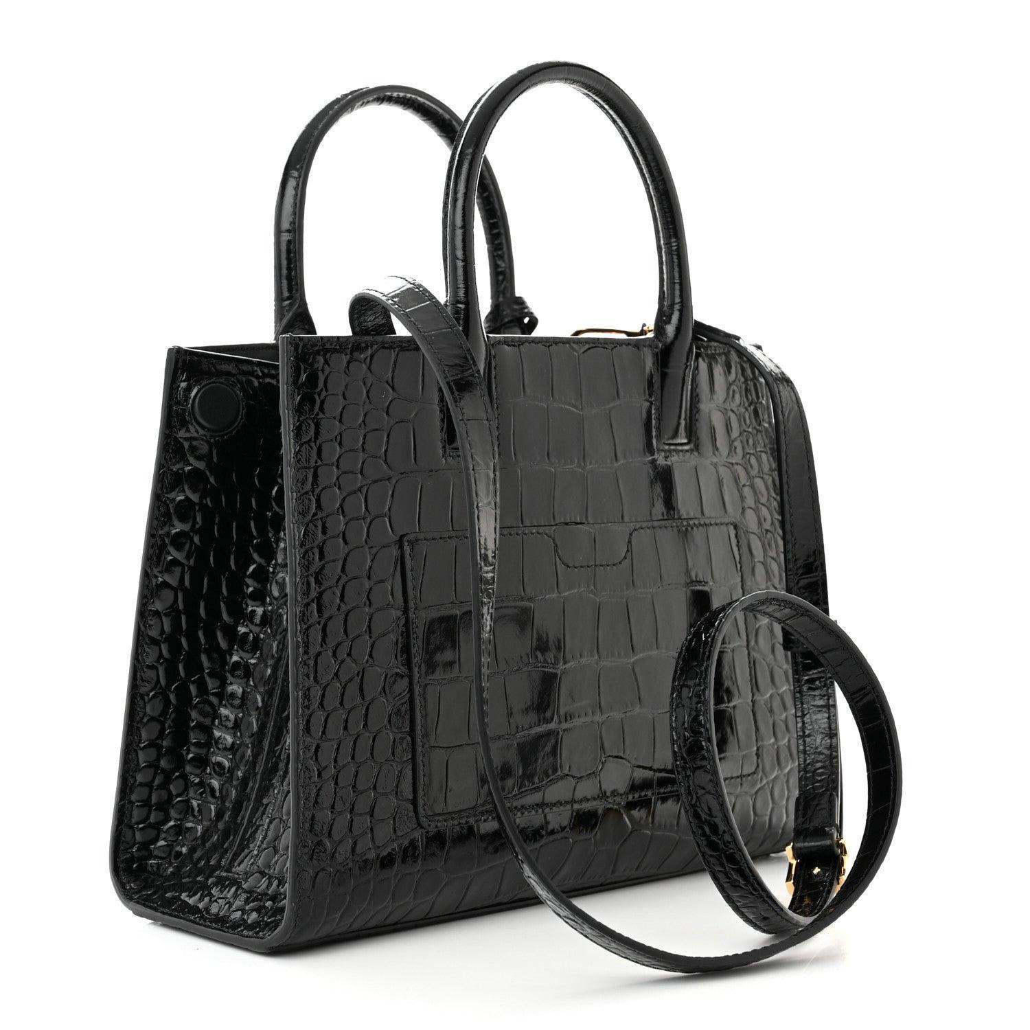 Burberry  Crocodile Embossed Calfskin Mini Frances Tote