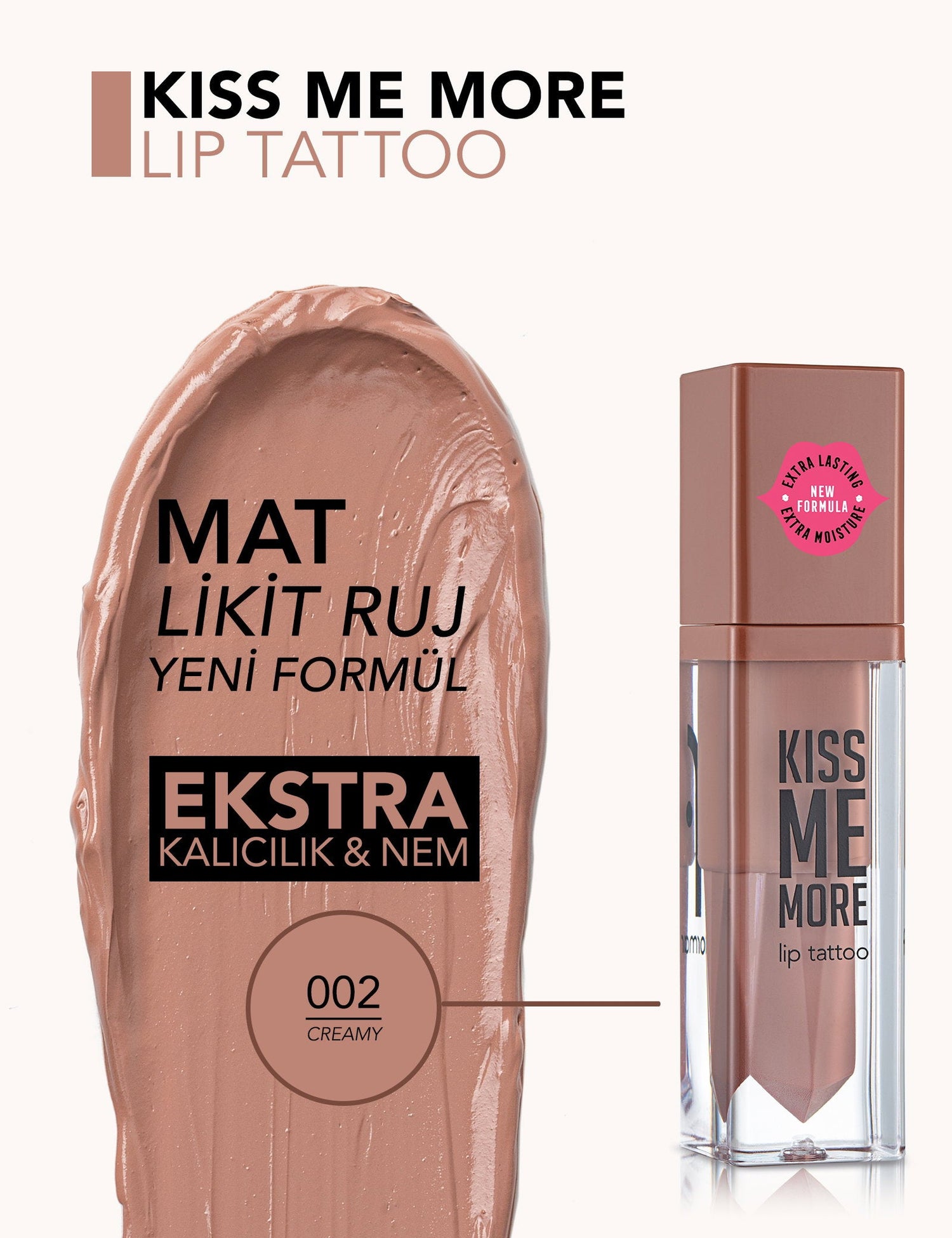 Flormar Kiss Me More Matte Liquid Lipstick 002 Creamy