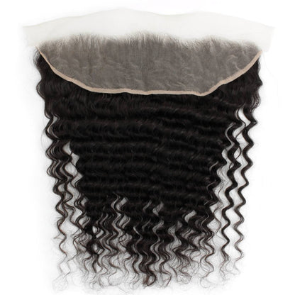 Deep Wave 13x4 Transparent Lace Human Hair Frontal