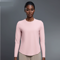 Herbst Rundhals Yoga Kleidung T-Shirt Locker Schlankmachendes Trainings-Oberteil Lässiges All-Match Sport Langarm Damen