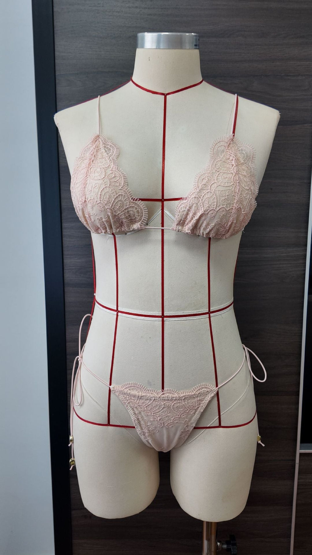 Spitzen-Bikini aus Spitze, zweifarbig, geteilt, Damen-Badeanzug