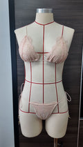 Spitzen-Bikini aus Spitze, zweifarbig, geteilt, Damen-Badeanzug