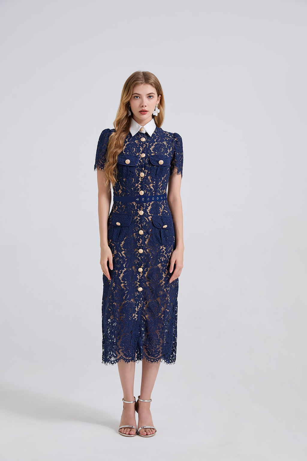 Damen Spitzen-Taschen Sommer-Sexy-Kleid
