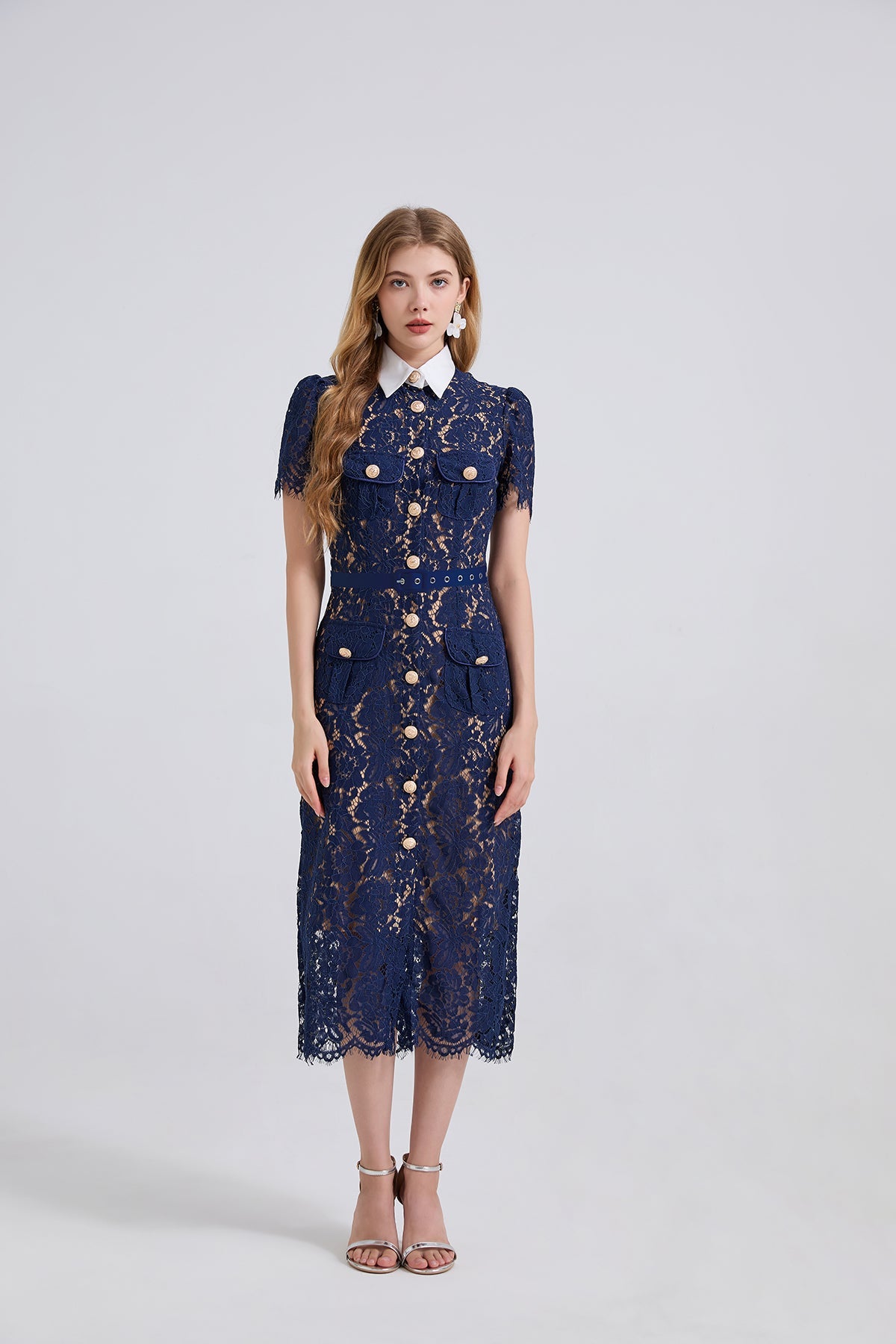 Damen Spitzen-Taschen Sommer-Sexy-Kleid