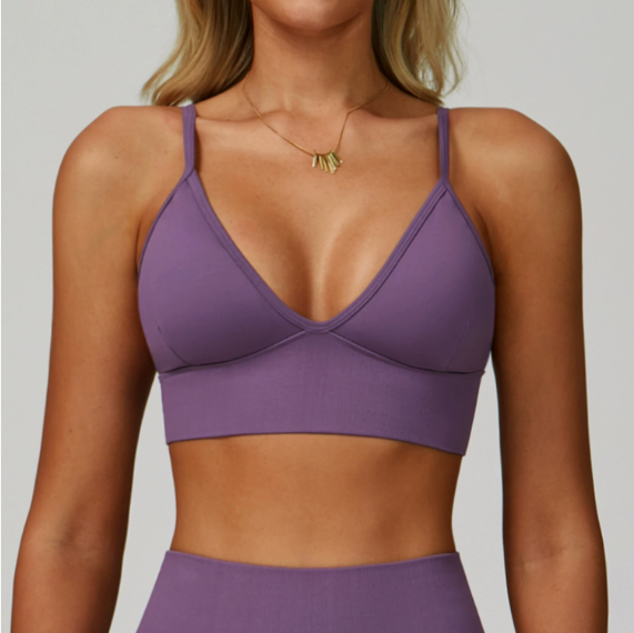 Sollinarry Nahtloser Yoga-BH mit doppelten Schulterträgern, Beauty Back, schnelltrocknendes Sport-Top, Oberbekleidung für Laufen, Fitness, Yoga