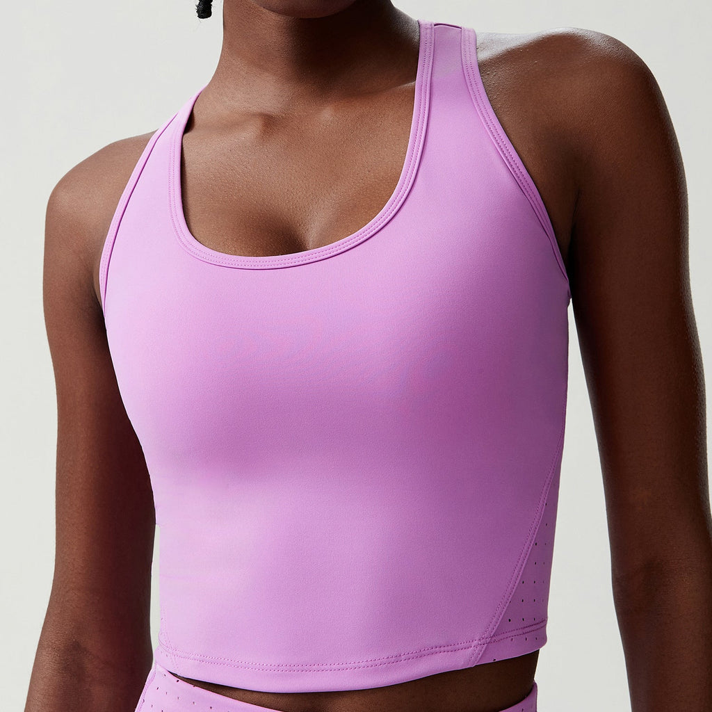 Damen Yoga Fitness Lauftop Badminton Weste mit Brustpolstern