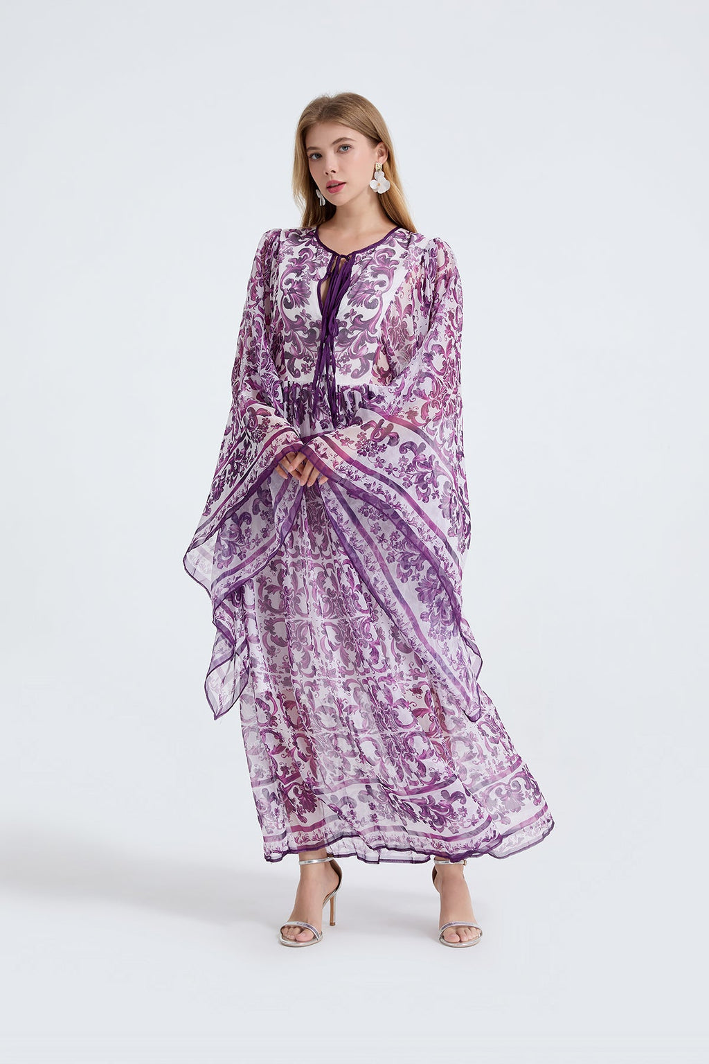Damen Frühling Herbst Locker A-Linien Langarmkleid