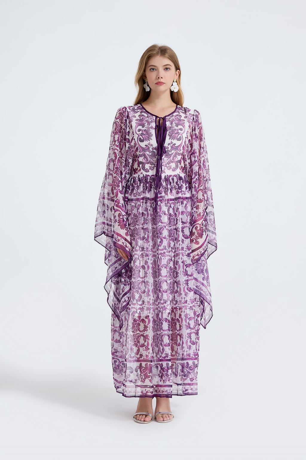 Damen Frühling Herbst Locker A-Linien Langarmkleid