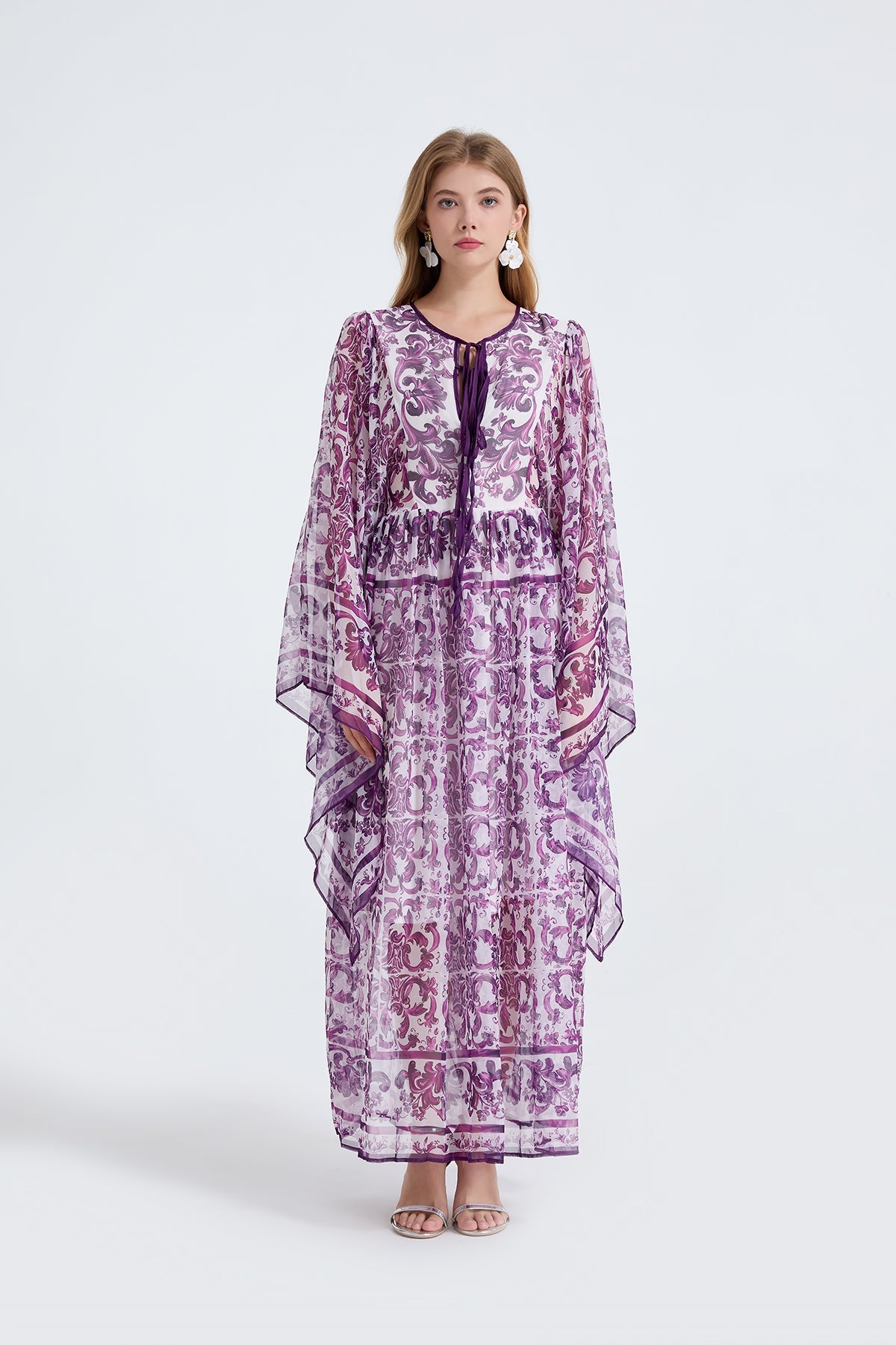 Damen Frühling Herbst Locker A-Linien Langarmkleid