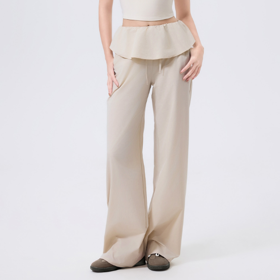 High Waist Kordelzug Fitness Spitze Schnelltrocknende Yogahose Loose Casual Hose Laufhose Sporthose Yogahose Damen