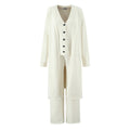 Sweater Cardigan for Women Loose Outer Wear Autumn Winter Long Sleeve below the Knee Knitted Three Piece Coat