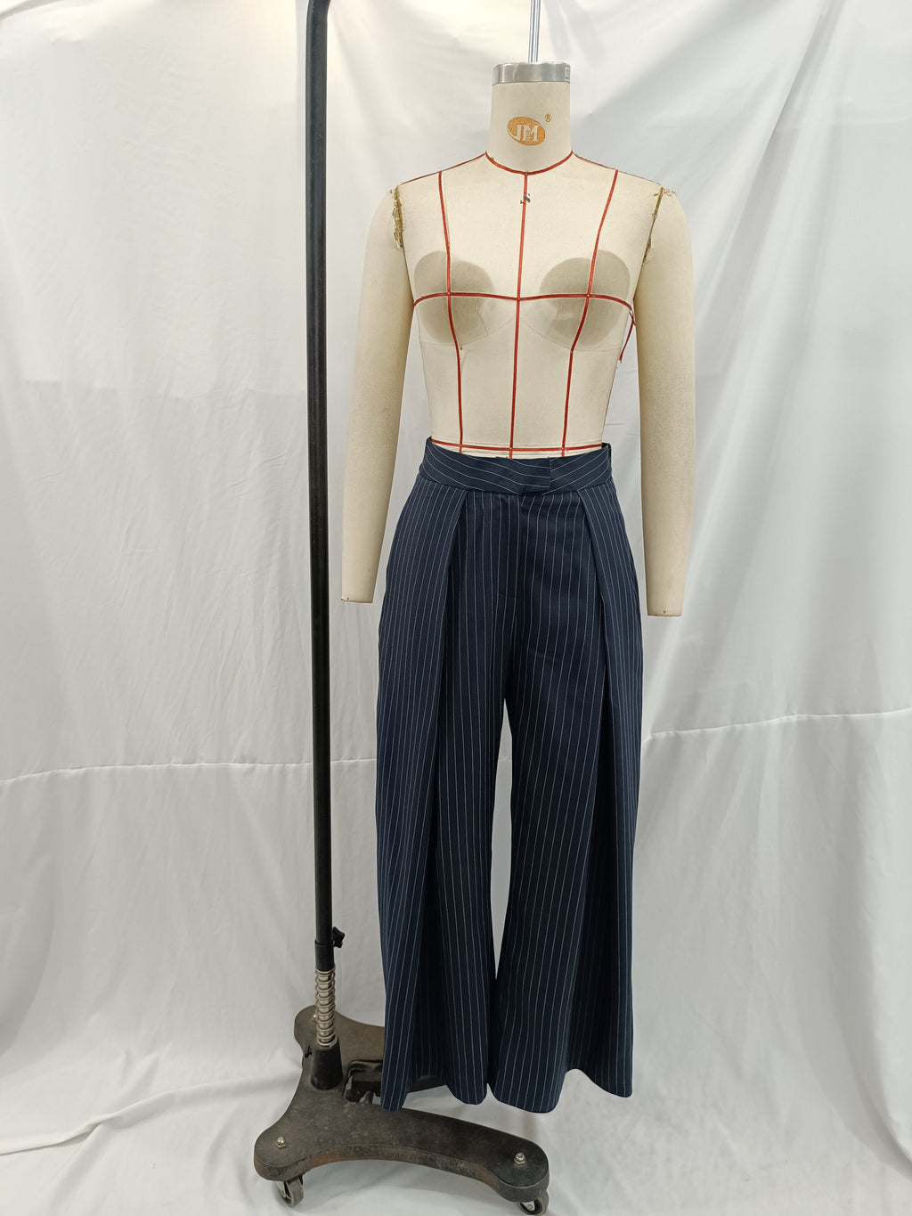 Early Autumn Women Clothing Office All Match Striped Wide Leg Pants
