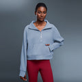 Sportpullover Damen Herbst Winter Fleece gefüttert Half Zip Rollkragen Pullover Oberbekleidung Warme Jacke