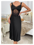 Sexy Pyjama Damen Träger-Nachthemd Satin Reine Spitze Französisches High-Sense-Hauskleid