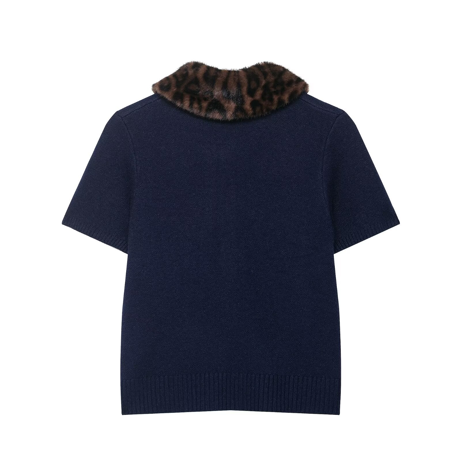 Strickjacke mit Animalprint-Ausschnitt für Damen