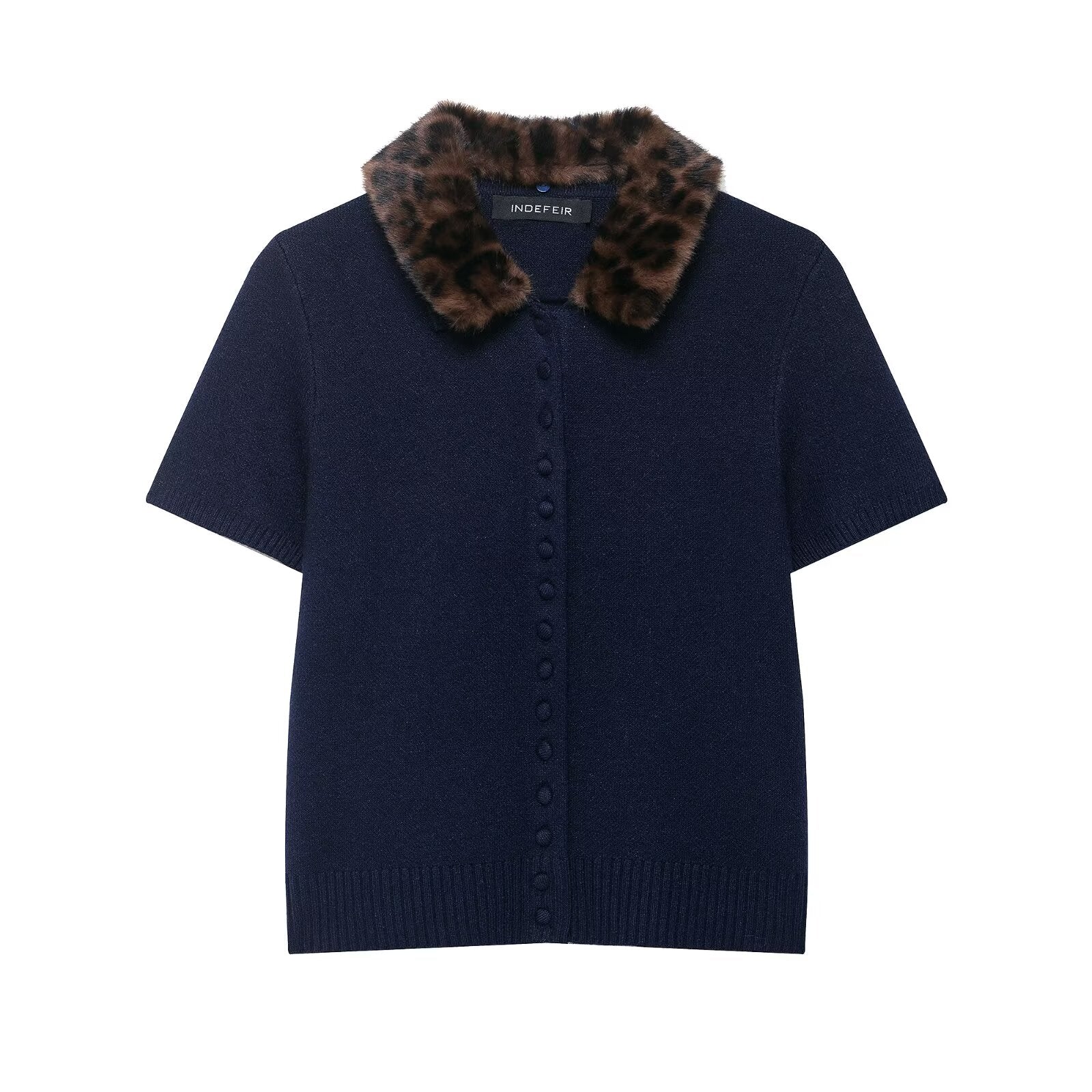 Strickjacke mit Animalprint-Ausschnitt für Damen