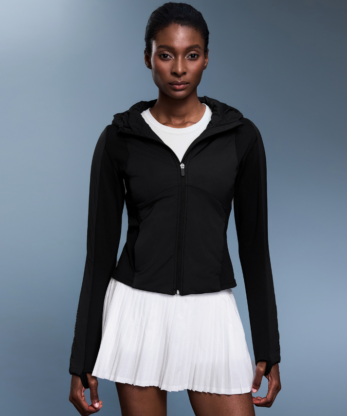 Herbst Winter Damen Kurz Leicht Wattiert Baumwollmantel Jacke Schmal Geschnitten Figurformend Cardigan Sport Kapuzenpullover