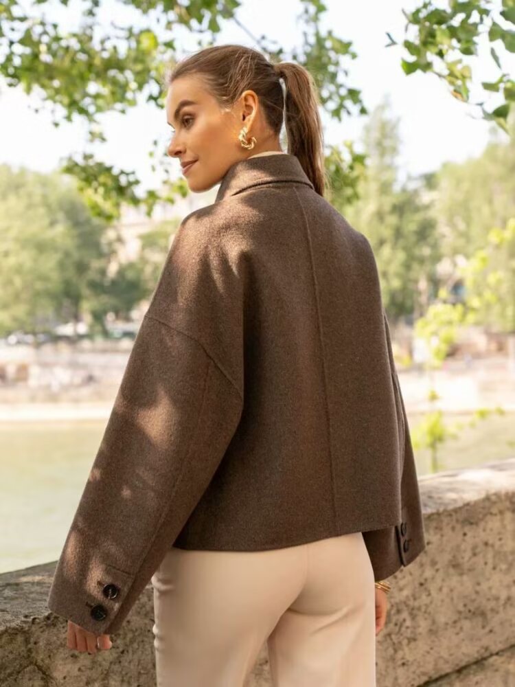 Herbst Damenbekleidung Design Freizeit All-Match Wollkurzmantel