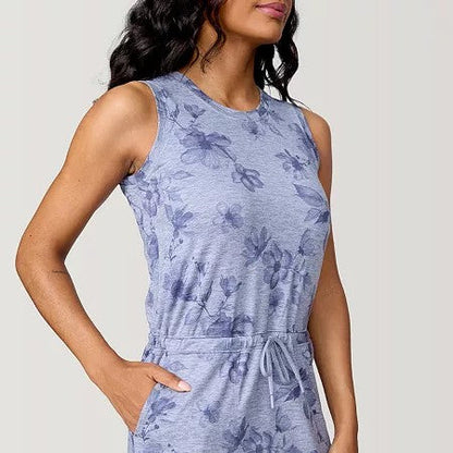 Free Country Womens Shirttail Dress - Medium Grey Blooms, Small
