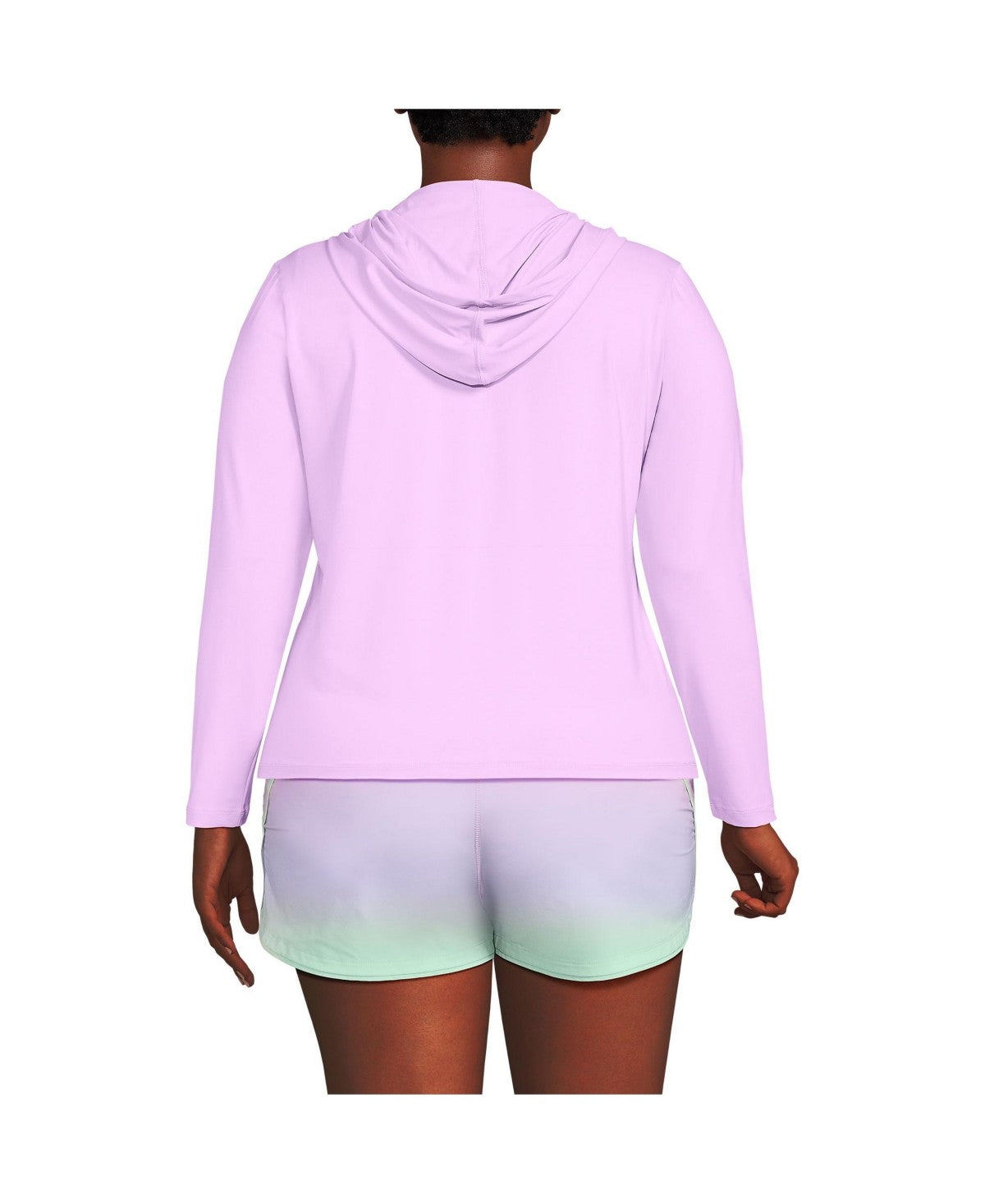 Lands End Long Sleeve Hooded Full Zip Upf 50 Rash Guard, Size 1X