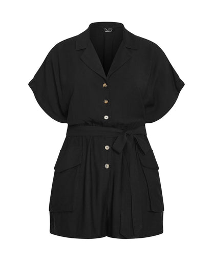 CITY CHIC Womens Jade Playsuit, Black - 16 / S