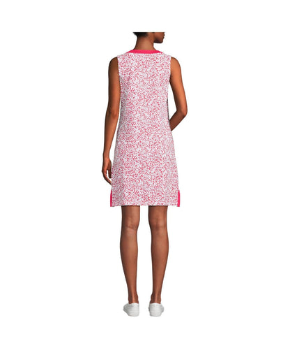 Lands End Womens Cotton Jersey Notch Neck Dress -medium
