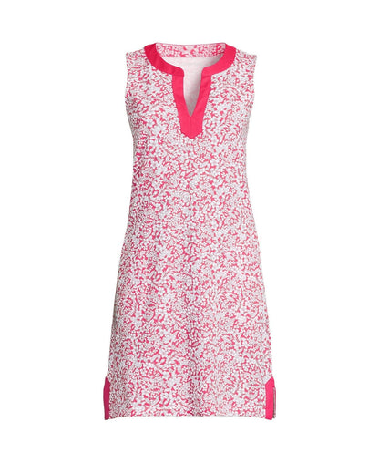 Lands End Womens Cotton Jersey Notch Neck Dress -medium