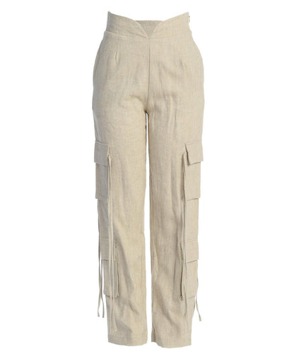 Jluxlabel Womens Better Half Linen Utility Pants - XL