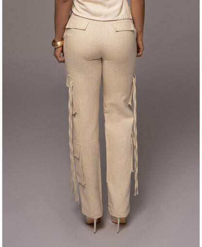 Jluxlabel Womens Better Half Linen Utility Pants - XL