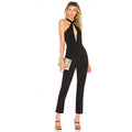 Women Halter Jumpsuit Cropped Pants