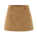 Herbst Retro Cord Sexy Hohe Taille Hüfte mit Sicherheitshose Rock