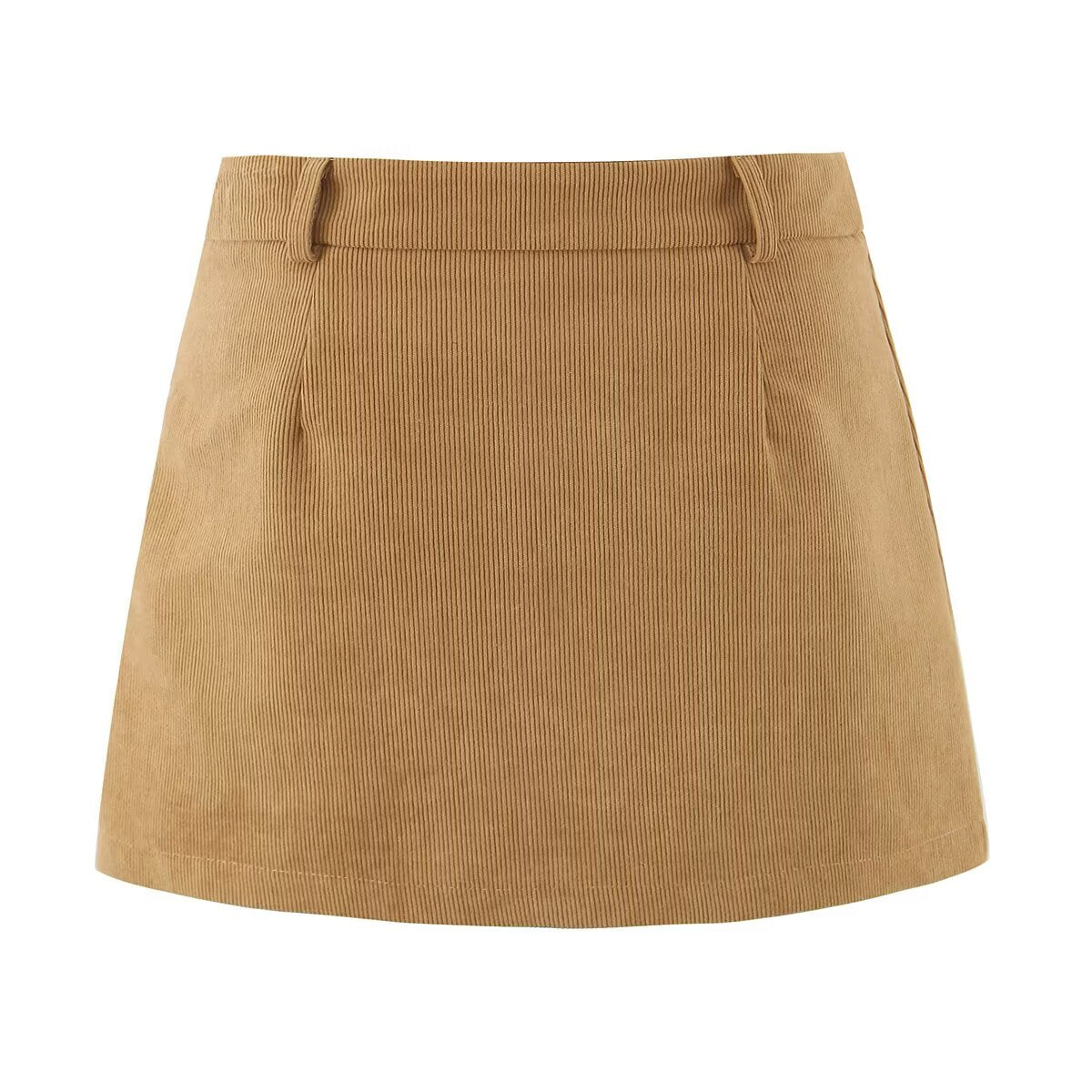 Herbst Retro Cord Sexy Hohe Taille Hüfte mit Sicherheitshose Rock