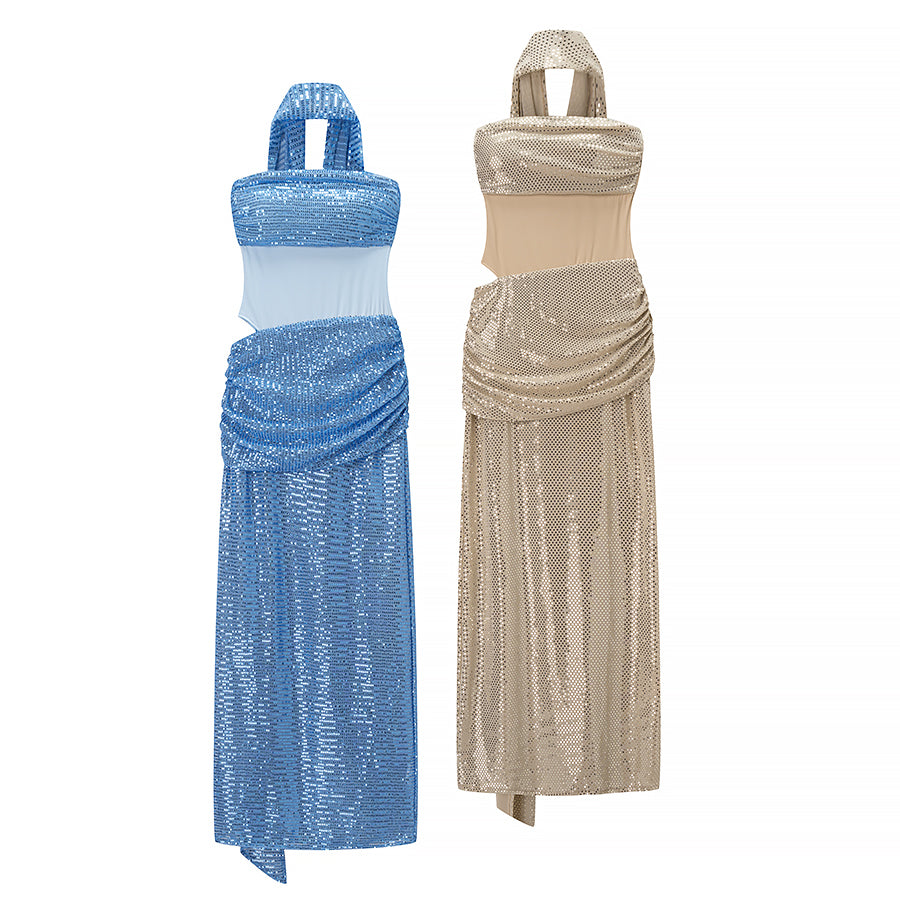 Herbst-Einstieg Lux Paillettenband Ärmelloses Tube Top Cocktailkleid