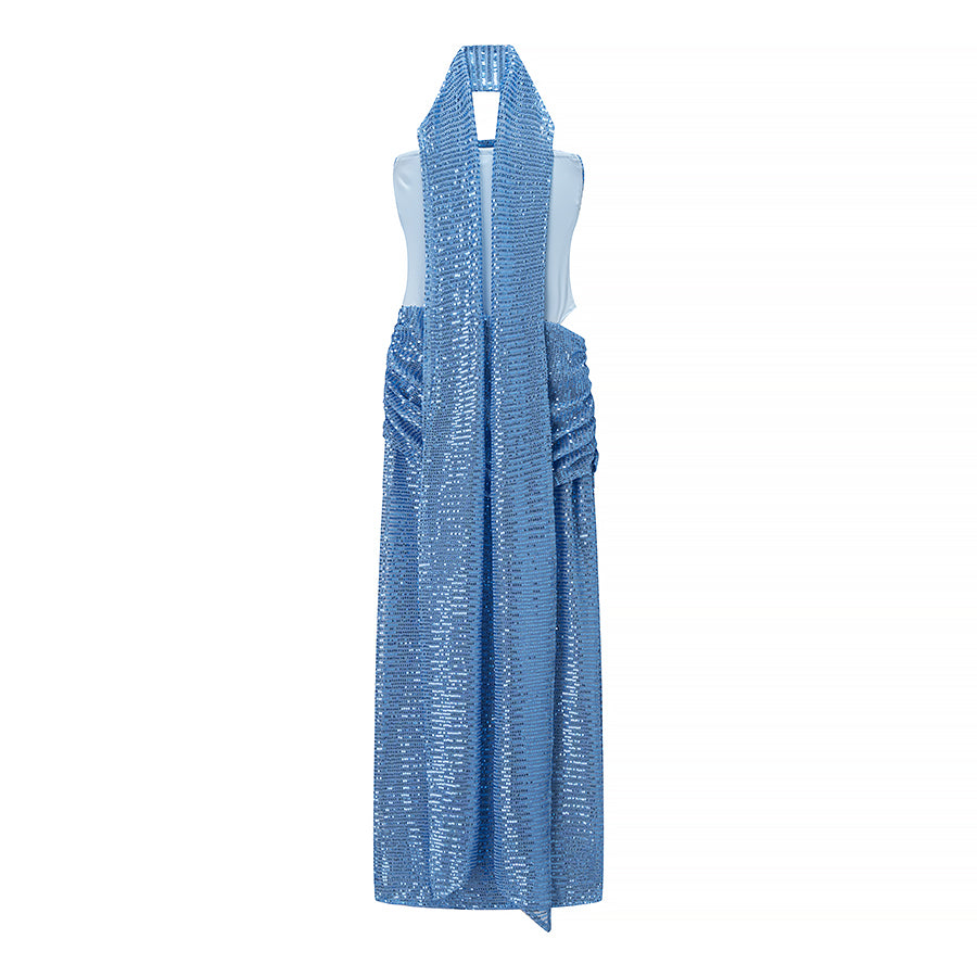 Herbst-Einstieg Lux Paillettenband Ärmelloses Tube Top Cocktailkleid