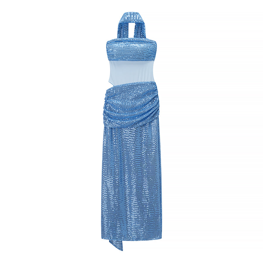 Herbst-Einstieg Lux Paillettenband Ärmelloses Tube Top Cocktailkleid