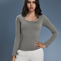 Yoga Clothes Women Fitness Exercise Long Sleeve Square Neck Slimming Bottoming Shirt Inner Wear Blouse Women Autumn