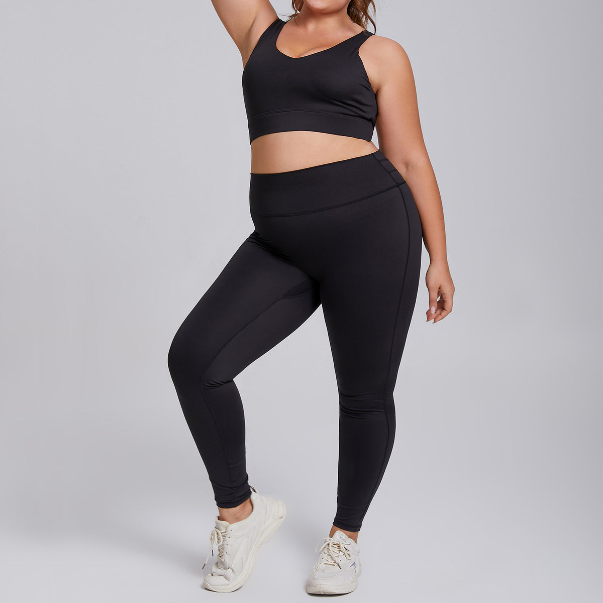 Womens Plus Size High Elastic Yoga Fitness Suit