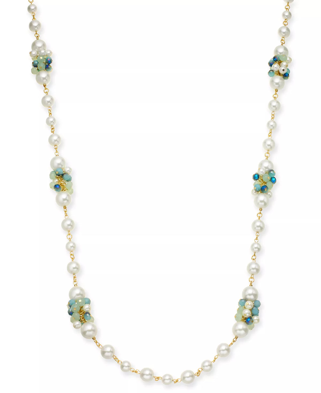 Charter Club Gold-Tone Imitation Pearl &amp; Shaky Bead Strand Necklace