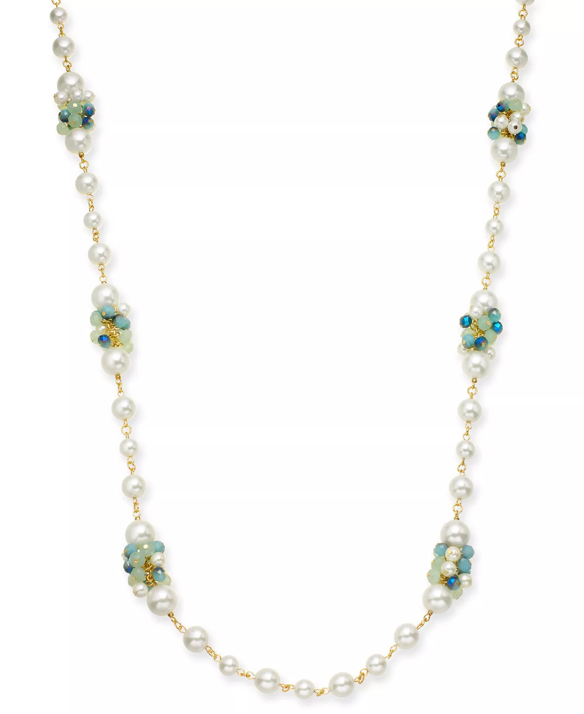 Charter Club Gold-Tone Imitation Pearl &amp; Shaky Bead Strand Necklace